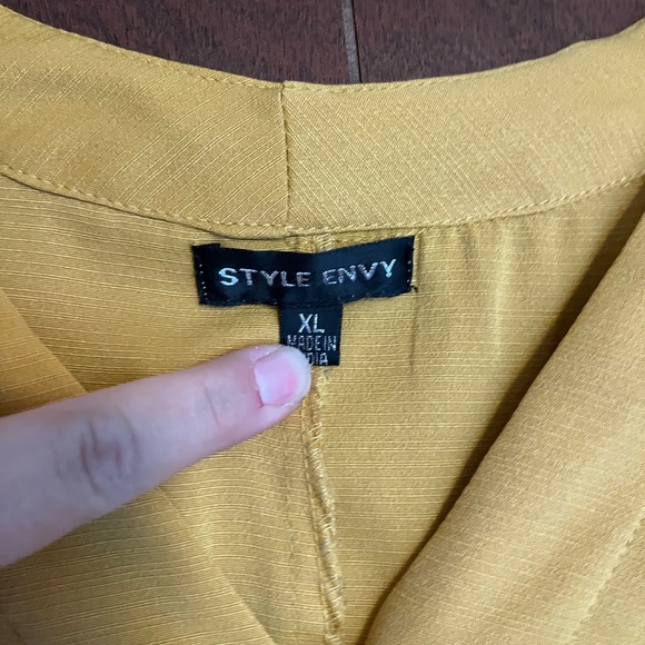Mustard Button Up Crop Top! - Picture 2 of 3